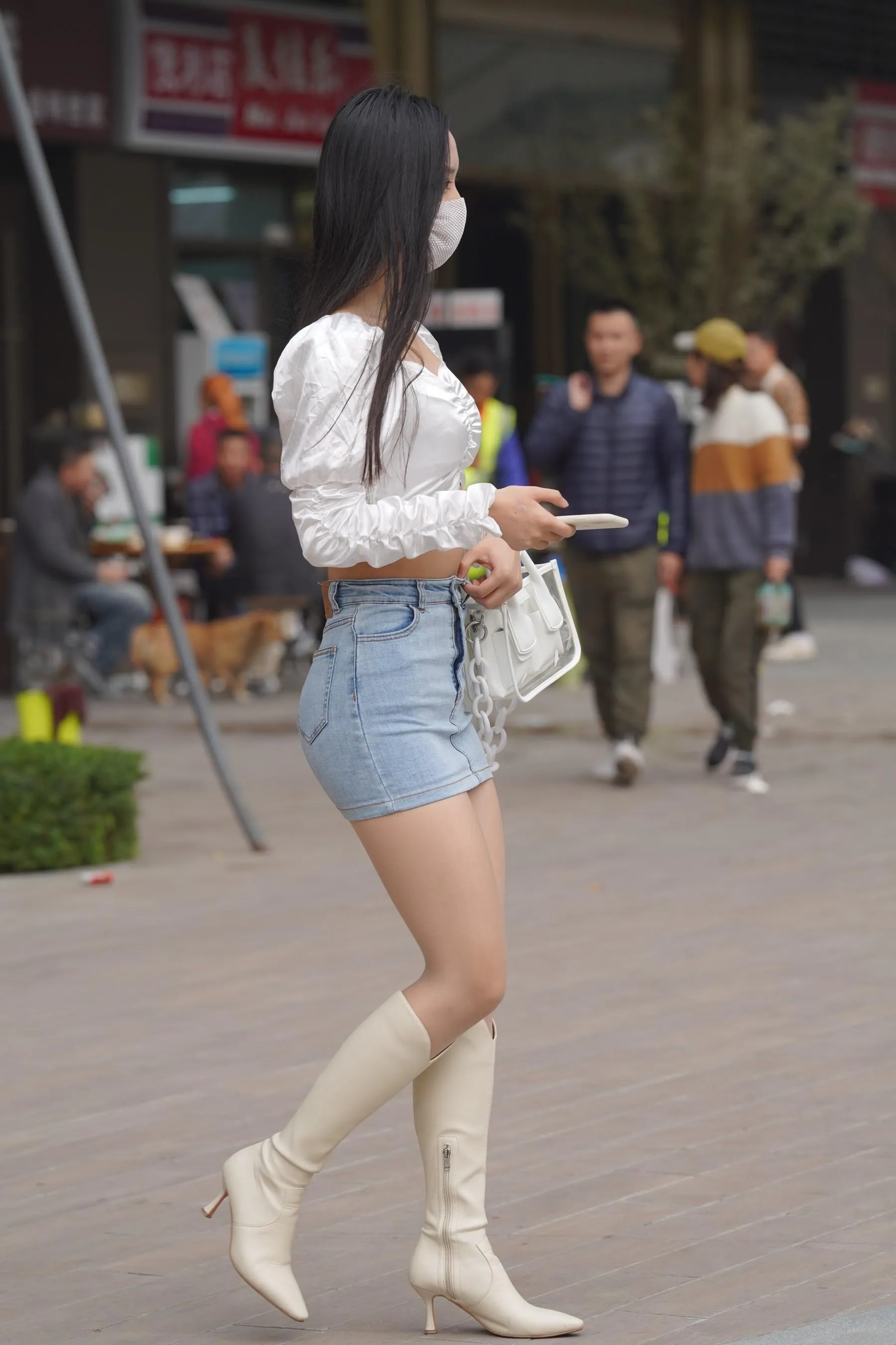 魔镜街拍 NO.170 凯恩街拍摄影-牛仔裙小姐姐 [304P]插图6